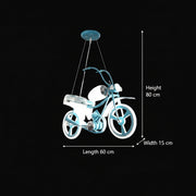 Lustra LED pentru copii MOTO, Tip motocicleta, 40W, Lumina Rece/Calda/Neutra, Albastru Alb Lustre Copii Default Title Alessandro Design