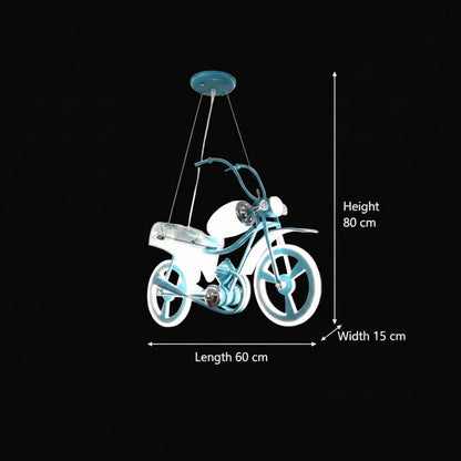 Lustra LED pentru copii MOTO, Tip motocicleta, 40W, Lumina Rece/Calda/Neutra, Albastru Alb Lustre Copii Default Title Alessandro Design