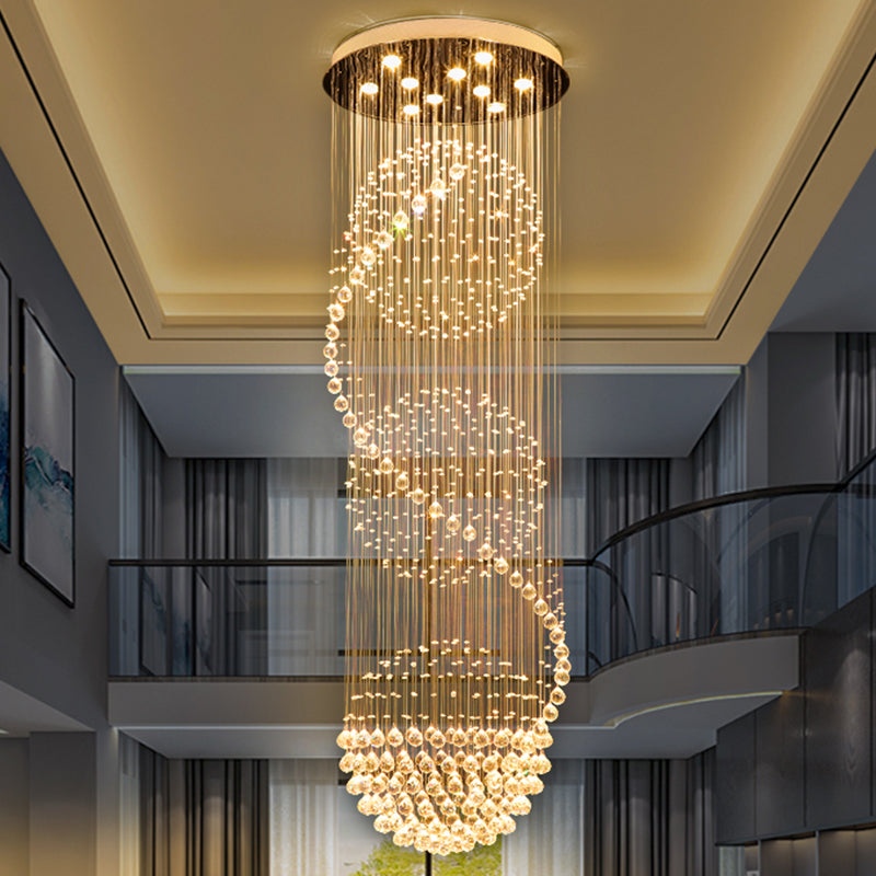 LED Crystal Chandelier 70W IMPERIALE Gold, Διάμετρος 50cm, Ύψος 200cm, Ladder Model Crystal Chandelier Προεπιλεγμένος τίτλος Alessandro Design