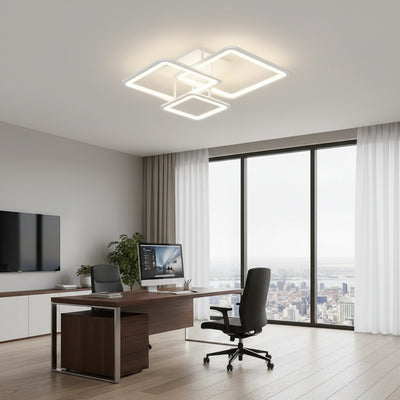Πολυέλαιος LED με τηλεχειριστήριο ZOE, 60W, 3 τετράγωνα, κρύο/θερμό/ουδέτερο φως, ρυθμιζόμενο, λευκό