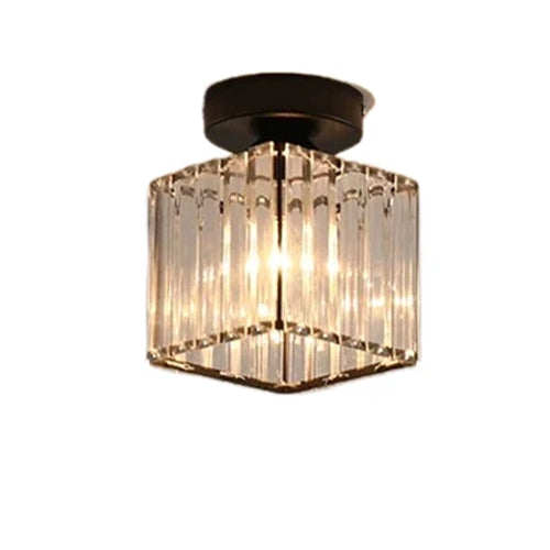 Georgiana Πολυέλαιος LC111BK, 1xE27, Διάμετρος 12 cm, Ύψος 17 cm, IP20, Μαύρο, Κρύσταλλο, Σίδερο, Δεν περιλαμβάνονται οι βολβοί