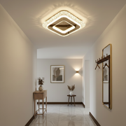 Lustra LED AGOL Petito, 29W, Dimensiune 20x20cm, Lumina Calda/Neutra/Rece, Auriu, Metal si Acril