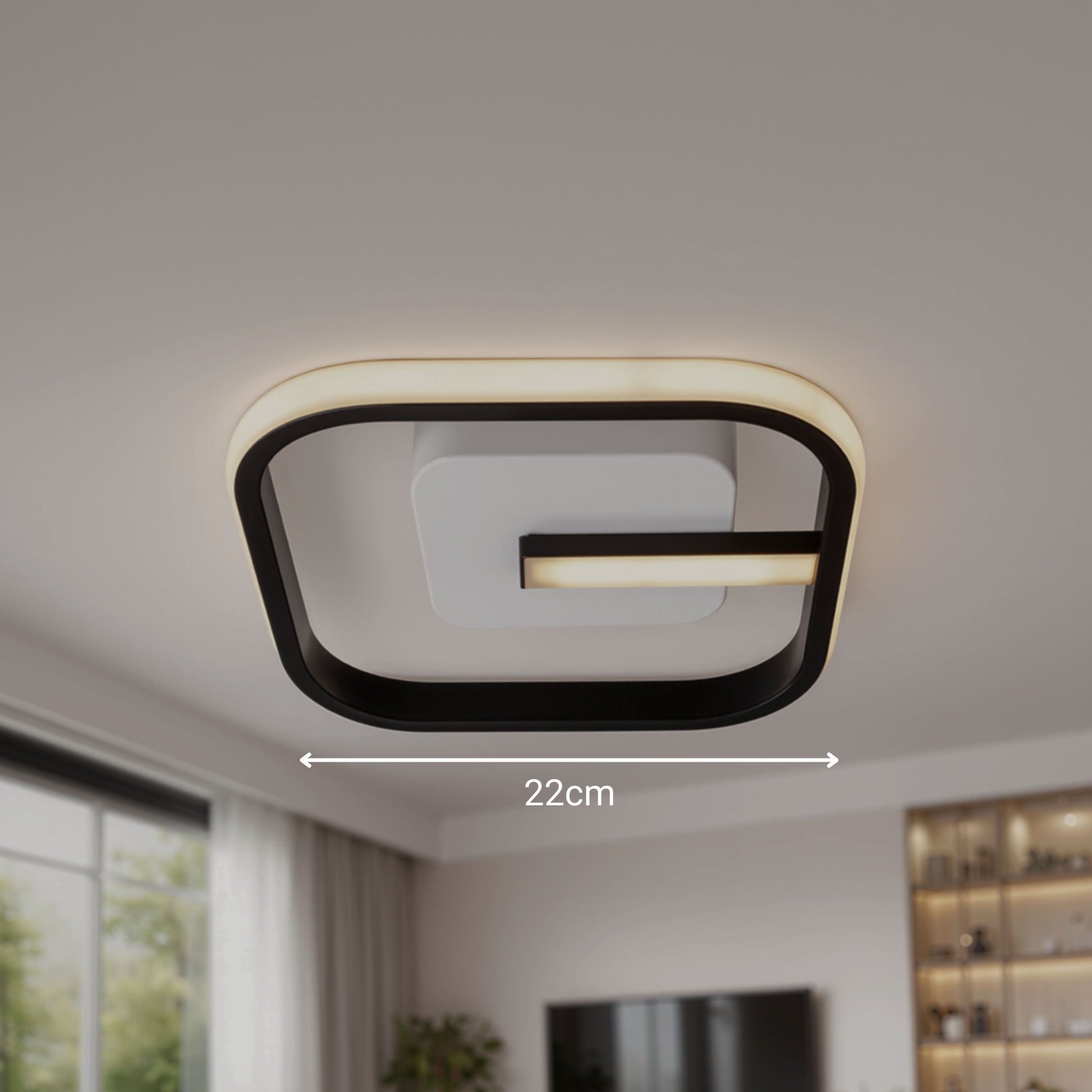 Πολυέλαιος LED VICTORIA 19W, Τετράγωνο, Κρύο/Ζεστό/Ουδέτερο φως, Μαύρο, Λευκό LED Πολυέλαιος Προεπιλεγμένος τίτλος Alessandro Design