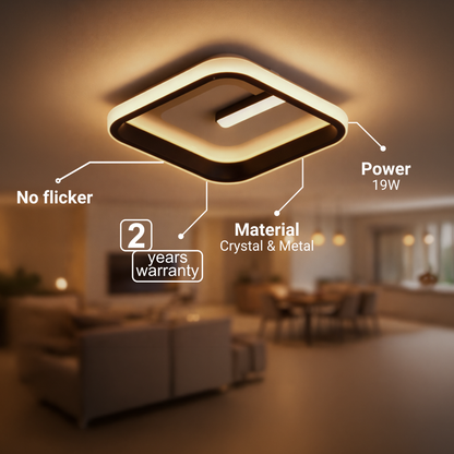 Πολυέλαιος LED VICTORIA 19W, Τετράγωνο, Κρύο/Ζεστό/Ουδέτερο φως, Μαύρο, Λευκό LED Πολυέλαιος Προεπιλεγμένος τίτλος Alessandro Design