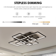 Πολυέλαιος LED με τηλεχειριστήριο ELLA 186W, 8 τετράγωνα, κρύο/θερμό/ουδέτερο φως, ρυθμιζόμενο, μαύροι πολυέλαιοι LED με τηλεχειριστήριο Προεπιλεγμένος τίτλος Alessandro Design