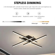 Πολυέλαιος LED με Τηλεχειριστήριο LINEX, 52W, 4 Στοιχεία, Γραμμικό, Κρύο/Ζεστό/Ουδέτερο φως, Ρυθμιζόμενο, Μαύροι πολυέλαιοι LED με τηλεχειριστήριο Προεπιλεγμένος τίτλος Alessandro Design