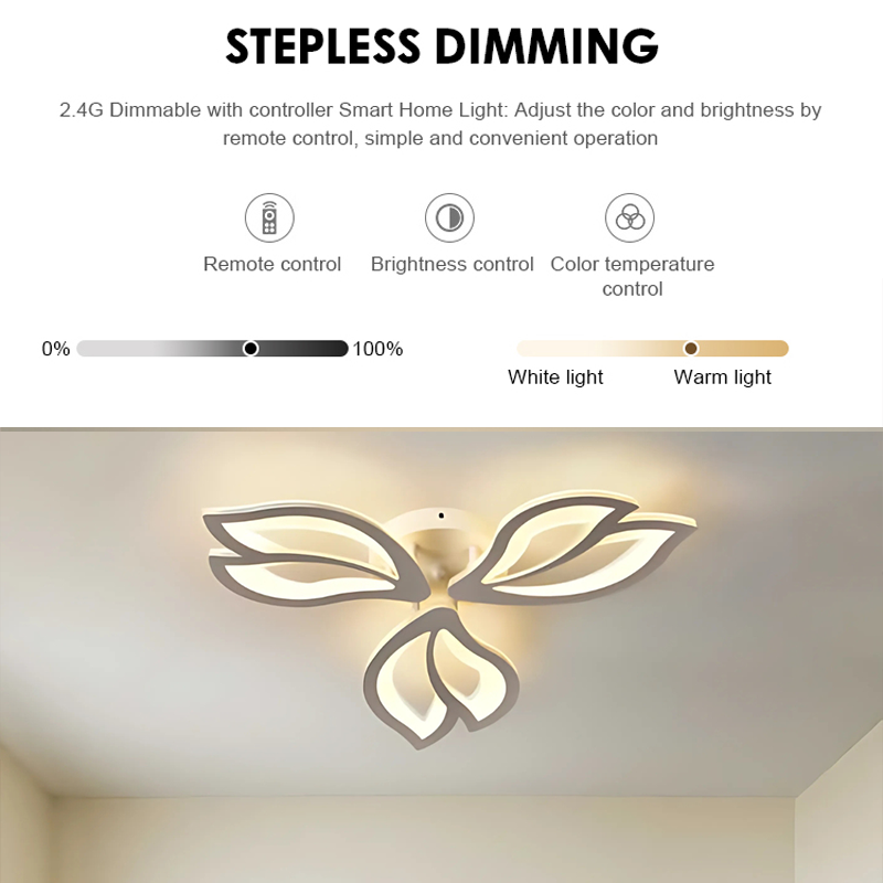 Πολυέλαιος LED με τηλεχειριστήριο LILY 40W, 3 Στοιχεία, Κρύο/Ζεστό/Ουδέτερο φως, Ρυθμιζόμενο, Λευκός πολυέλαιος LED με τηλεχειριστήριο Προεπιλεγμένος τίτλος Alessandro Design