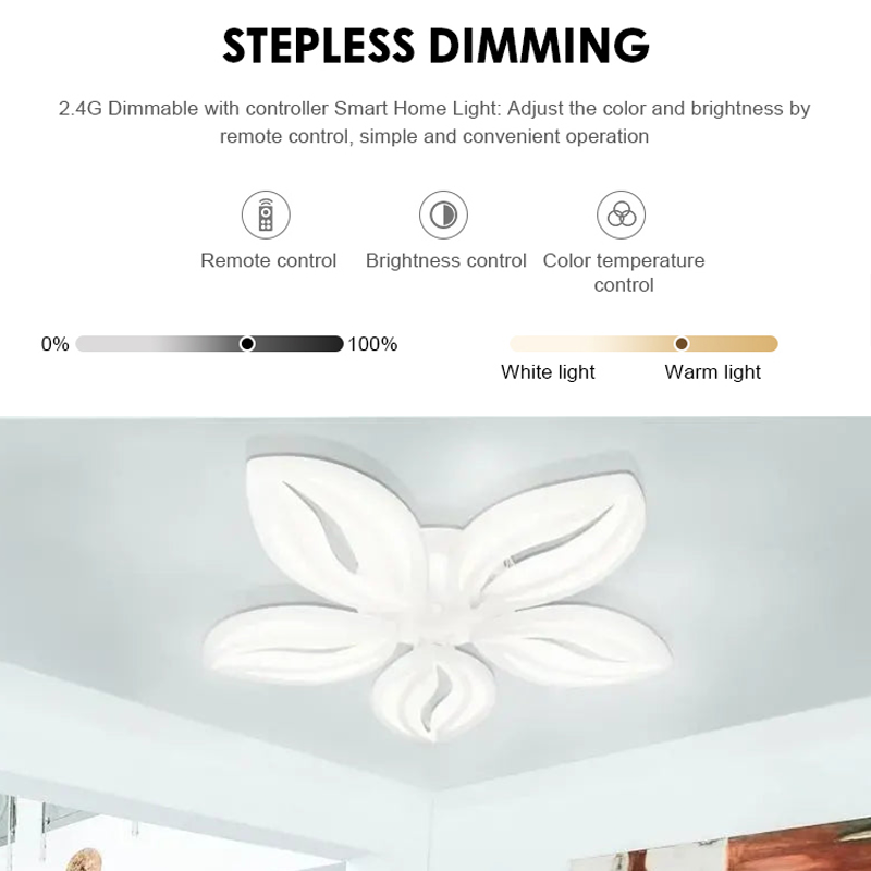 Πολυέλαιος LED με τηλεχειριστήριο ORCHID 66W, 5 πέταλα, κρύο/θερμ/ουδέτερο φως, ρυθμιζόμενο, λευκός πολυέλαιος LED με τηλεχειριστήριο Προεπιλεγμένος τίτλος Alessandro Design