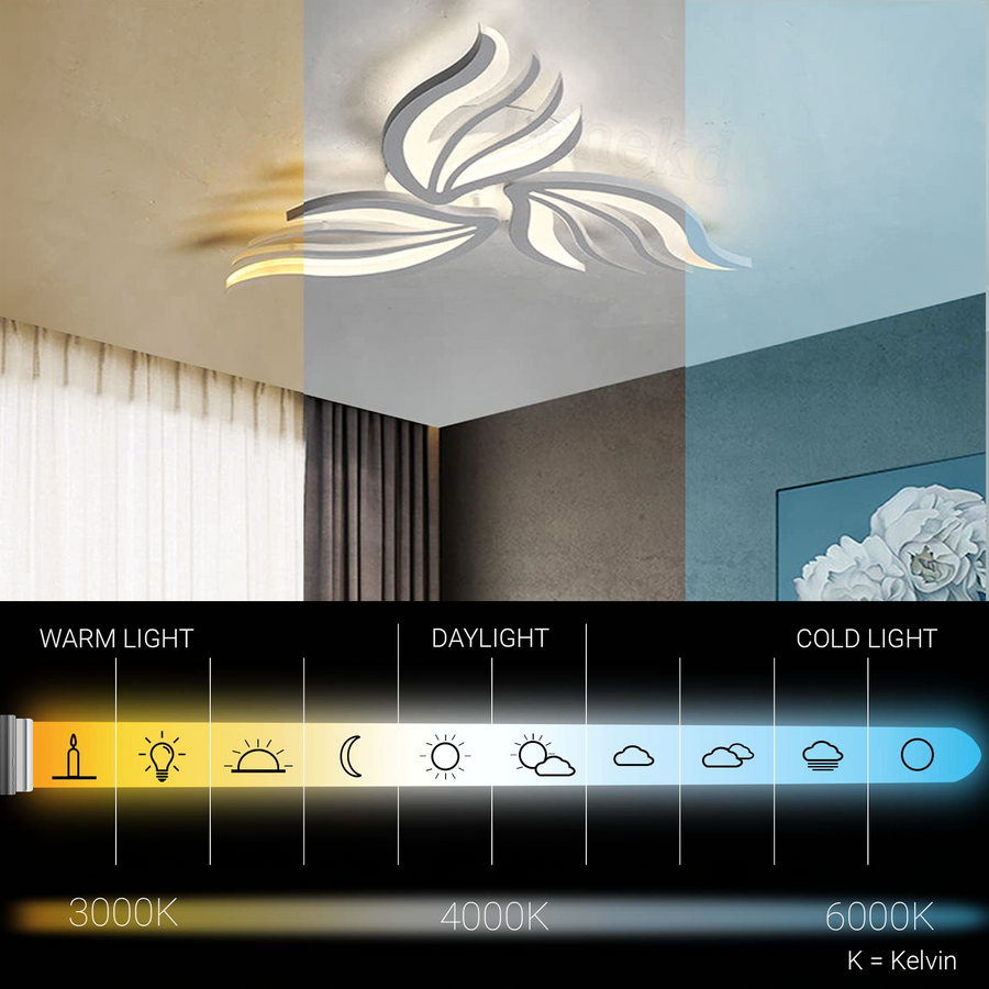 Πολυέλαιος LED με τηλεχειριστήριο SAKURA 37W, 3 πέταλα, κρύο/ζεστό/ουδέτερο φως, ρυθμιζόμενο, λευκός πολυέλαιος LED με τηλεχειριστήριο Προεπιλεγμένος τίτλος Alessandro Design