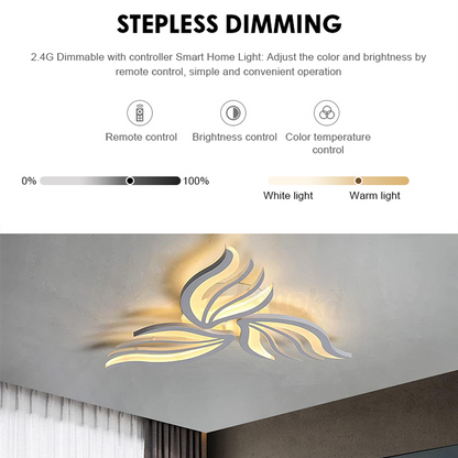 Πολυέλαιος LED με τηλεχειριστήριο SAKURA 37W, 3 πέταλα, κρύο/ζεστό/ουδέτερο φως, ρυθμιζόμενο, λευκός πολυέλαιος LED με τηλεχειριστήριο Προεπιλεγμένος τίτλος Alessandro Design