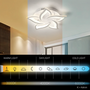 Πολυέλαιος LED με τηλεχειριστήριο LOTUS 54W, 5 πέταλα, κρύο/ζεστό/ουδέτερο φως, ρυθμιζόμενο, λευκός πολυέλαιος LED με τηλεχειριστήριο Προεπιλεγμένος τίτλος Alessandro Design