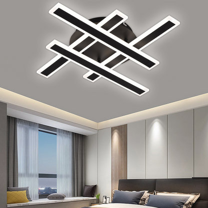 Πολυέλαιος LED με Τηλεχειριστήριο ZYRON Magno, 80W, 4 στοιχεία, Κρύο/Θερμό/Ουδέτερο φως, Ρυθμιζόμενο, Μαύρο, Μεταλλικό, Πολυέλαιοι LED από πλεξιγκλάς με τηλεχειριστήριο Προεπιλεγμένος τίτλος Alessandro Design