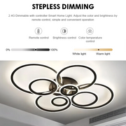 Πολυέλαιος LED με τηλεχειριστήριο BETTY 127W, 8 κύκλοι, κρύο/θερμ/ουδέτερο φως, ρυθμιζόμενο, μαύροι πολυέλαιοι LED με τηλεχειριστήριο Προεπιλεγμένος τίτλος Alessandro Design