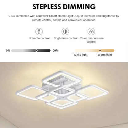 Πολυέλαιος LED με τηλεχειριστήριο ZOE 138W, 8 τετράγωνα, κρύο/θερμό/ουδέτερο φως, ρυθμιζόμενο, λευκός πολυέλαιος LED με τηλεχειριστήριο Προεπιλεγμένος τίτλος Alessandro Design