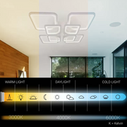 Πολυέλαιος LED με τηλεχειριστήριο ZOE 138W, 8 τετράγωνα, κρύο/θερμό/ουδέτερο φως, ρυθμιζόμενο, λευκός πολυέλαιος LED με τηλεχειριστήριο Προεπιλεγμένος τίτλος Alessandro Design