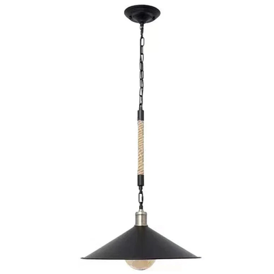 Πολυέλαιος κορδόνι LV570/1BK, 1xE27, Διάμετρος 26,5 cm, Ύψος 11 cm, IP20, Καφέ, Μαύρος, Μεταλλικός και κορδόνι, Οι βολβοί δεν περιλαμβάνονται