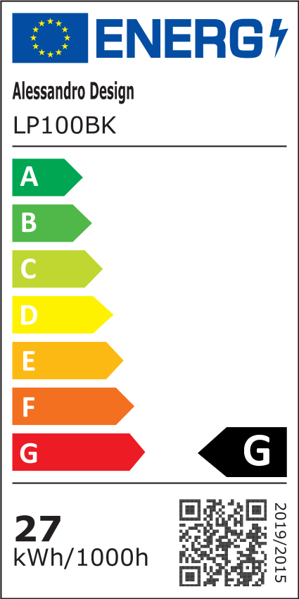 Λάμπα LED Upsilon, 27W, 3000K/ 4000K/ 6000K, Μεταλλικό και Ακρυλικό, Μαύρο
