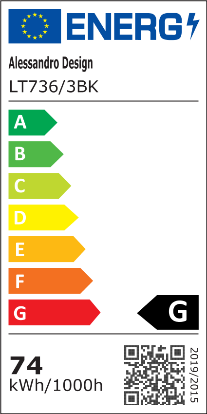 Πολυέλαιος LED με τηλεχειριστήριο ORBITA 74W, 3 Στοιχείων, Οβάλ, Κρύο/Ζεστό/Ουδέτερο φως, Ρυθμιζόμενο, Μαύρο