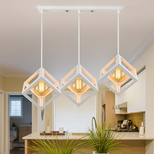 Lustra Forma Cub, STRUKTUR Linear Trio, 3x E27, Alb, Metal Lustre Industrial Default Title Alessandro Design