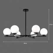 Lustra Clasica NUUK, 90x57cm, 6xE27, Metal si Plastic, Negru