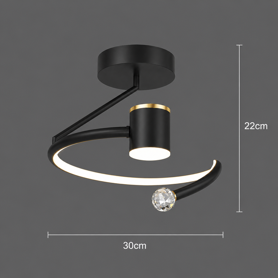 Πολυέλαιος LED, 34W, Διάμετρος 24cm, Κρύο/Ζεστό/Ουδέτερο φως, Μαύρο