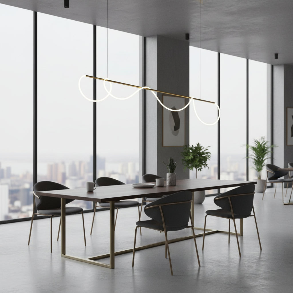 Πολυέλαιος DIVINO LED με εύκαμπτο σωλήνα σιλικόνης - 62W, ρυθμιζόμενο φως, χρυσοί σύγχρονοι πολυέλαιοι Προεπιλεγμένος τίτλος Alessandro Design