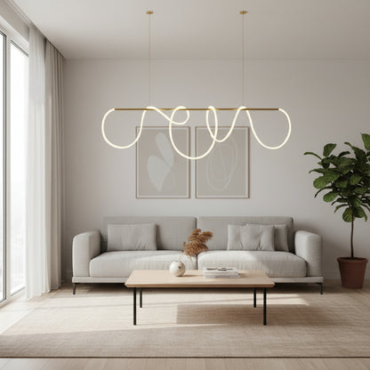 Πολυέλαιος DIVINO LED με εύκαμπτο σωλήνα σιλικόνης - 62W, ρυθμιζόμενο φως, χρυσοί σύγχρονοι πολυέλαιοι Προεπιλεγμένος τίτλος Alessandro Design