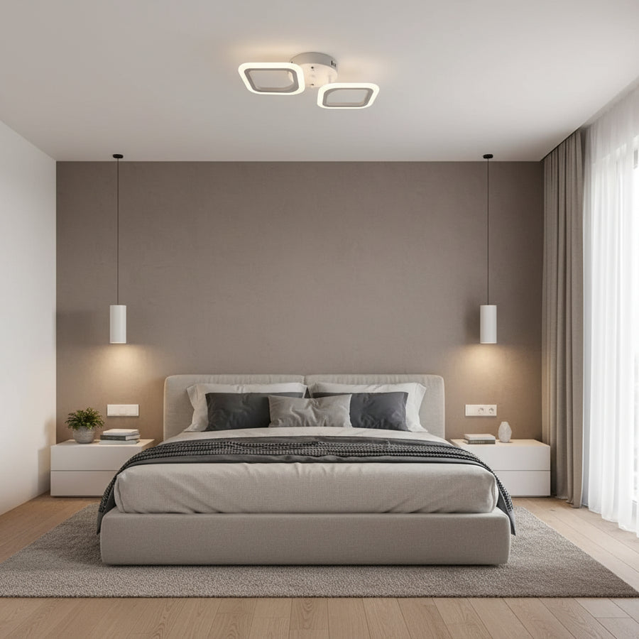 Πολυέλαιος LED ERIKA 27W, 2 Τετράγωνα, Ουδέτερο φως, Λευκός Εφαρμοσμένος Πολυέλαιος LED Προεπιλεγμένος τίτλος Alessandro Design