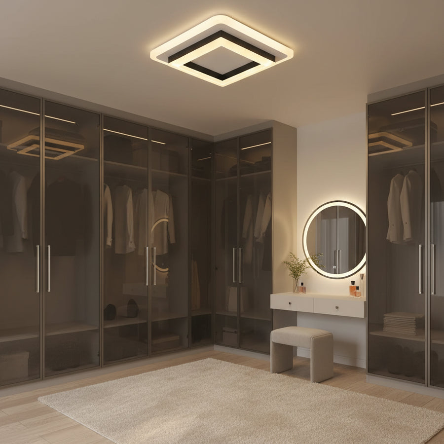 MODERN LED Chandelier 25W, Διαστάσεις 19,5x19,5 cm, Τετράγωνο, Κρύο/Ζεστό/Ουδέτερο φως, Μαύροι πολυέλαιοι LED Προεπιλεγμένος τίτλος Alessandro Design