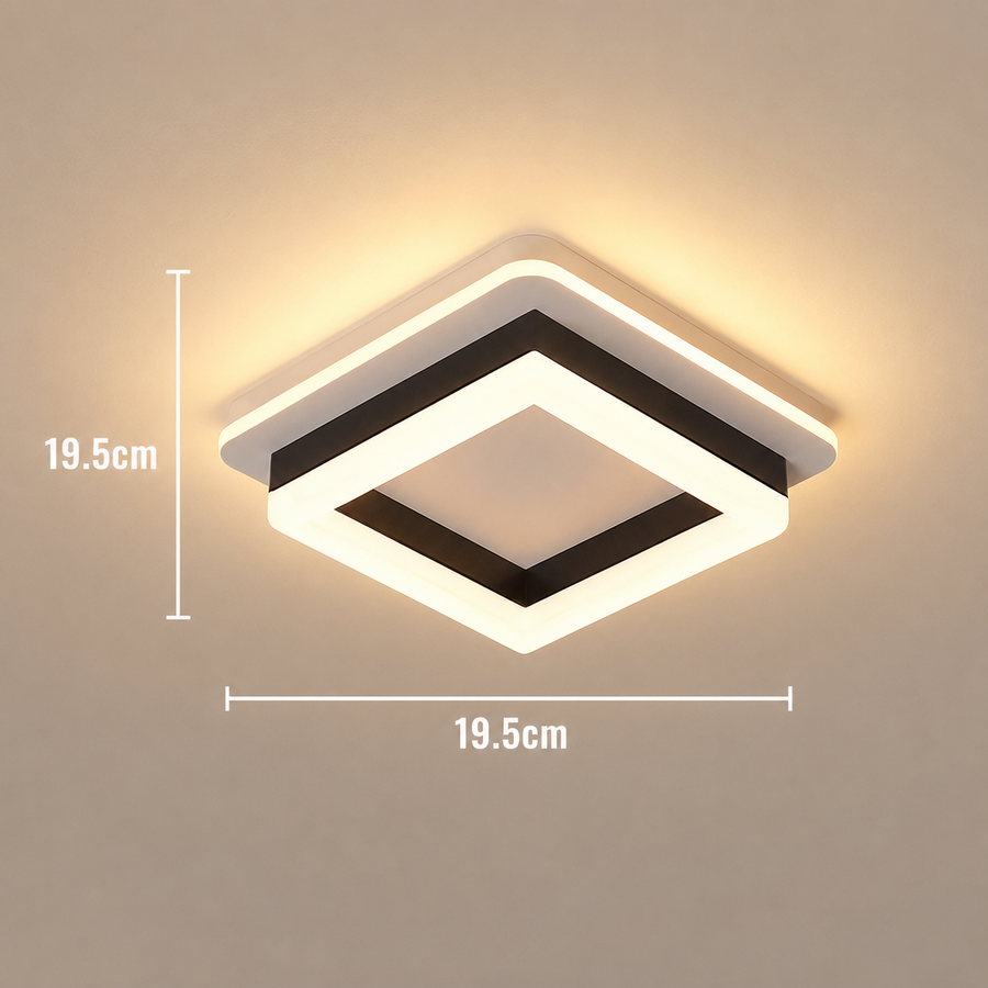 MODERN LED Πολυέλαιος 25W, Διαστάσεις 19,5x19,5 cm, Τετράγωνο, Κρύο/Ζεστό/Ουδέτερο φως, Μαύρο