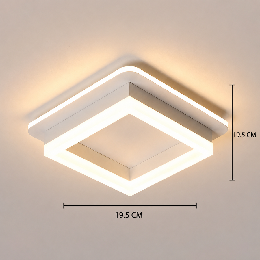 MODERN LED Πολυέλαιος 26W, Μέγεθος 19,5x19,5, Τετράγωνο, Κρύο/Ζεστό/Ουδέτερο φως, Λευκό