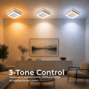 MODERN LED Πολυέλαιος 26W, Μέγεθος 19,5x19,5, Τετράγωνο, Κρύο/Ζεστό/Ουδέτερο φως, Λευκό