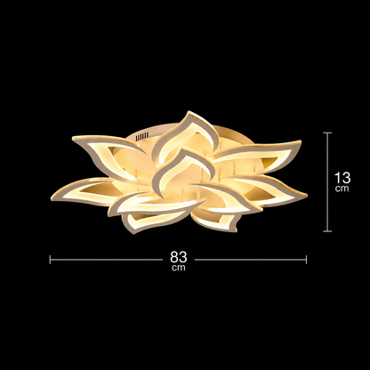 Πολυέλαιος LED με τηλεχειριστήριο LOTUS 91W, 9 πέταλα, Κρύο/Ζεστό/Ουδέτερο φως, Ρυθμιζόμενο, Λευκό