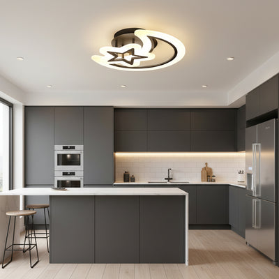 Πολυέλαιος LED με τηλεχειριστήριο MOON AND STAR 59W, 2 Στοιχείων, Κρύο/Ζεστό/Ουδέτερο φως, Ρυθμιζόμενο, Μαύρο