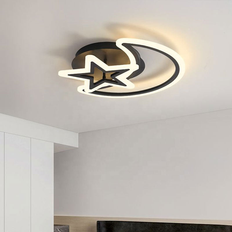 Πολυέλαιος LED με τηλεχειριστήριο MOON AND STAR 59W, 2 Στοιχεία, Κρύο/Ζεστό/Ουδέτερο φως, Ρυθμιζόμενο, Μαύροι πολυέλαιοι LED με τηλεχειριστήριο Προεπιλεγμένος τίτλος Alessandro Design