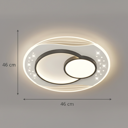Πολυέλαιος LED με τηλεχειριστήριο SERPENTA 51W, Στρογγυλός, Κρύο/Ζεστό/Ουδέτερο φως, Ρυθμιζόμενο, Μαύρο