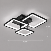 Πολυέλαιος LED με τηλεχειριστήριο ZOE 46W, 3 Τετράγωνα, Κρύο/Ζεστό/Ουδέτερο φως, Ρυθμιζόμενο, Μαύρο