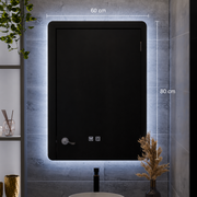 ARTEA Ορθογώνιος καθρέφτης LED αφής, 60X80cm, Σύστημα αποθάμβωσης, Ρυθμιζόμενο, Ψυχρό φως 6000K