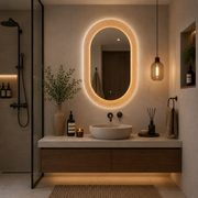 Καθρέφτης Giga LED, 80x60cm, Ασημί, Touch, 6000K φως