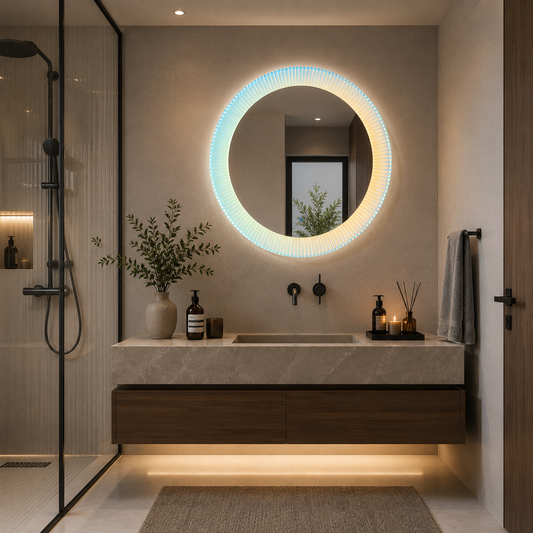 Καθρέφτης Giga LED, 80x60cm, Ασημί, Touch, 6000K φως