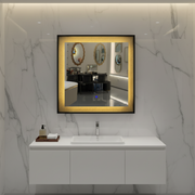 Καθρέφτης Giga LED, 80x60cm, Ασημί, Touch, 6000K φως