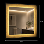Καθρέφτης Giga LED, 80x60cm, Ασημί, Touch, 6000K φως