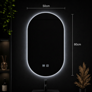 Καθρέφτης LED Oval, 50X80cm, E14S/50X80, Touch, Demister System