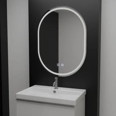 Οβάλ καθρέφτης LED, 60x80cm, Velara Touch, Σύστημα Demister, Dimmable