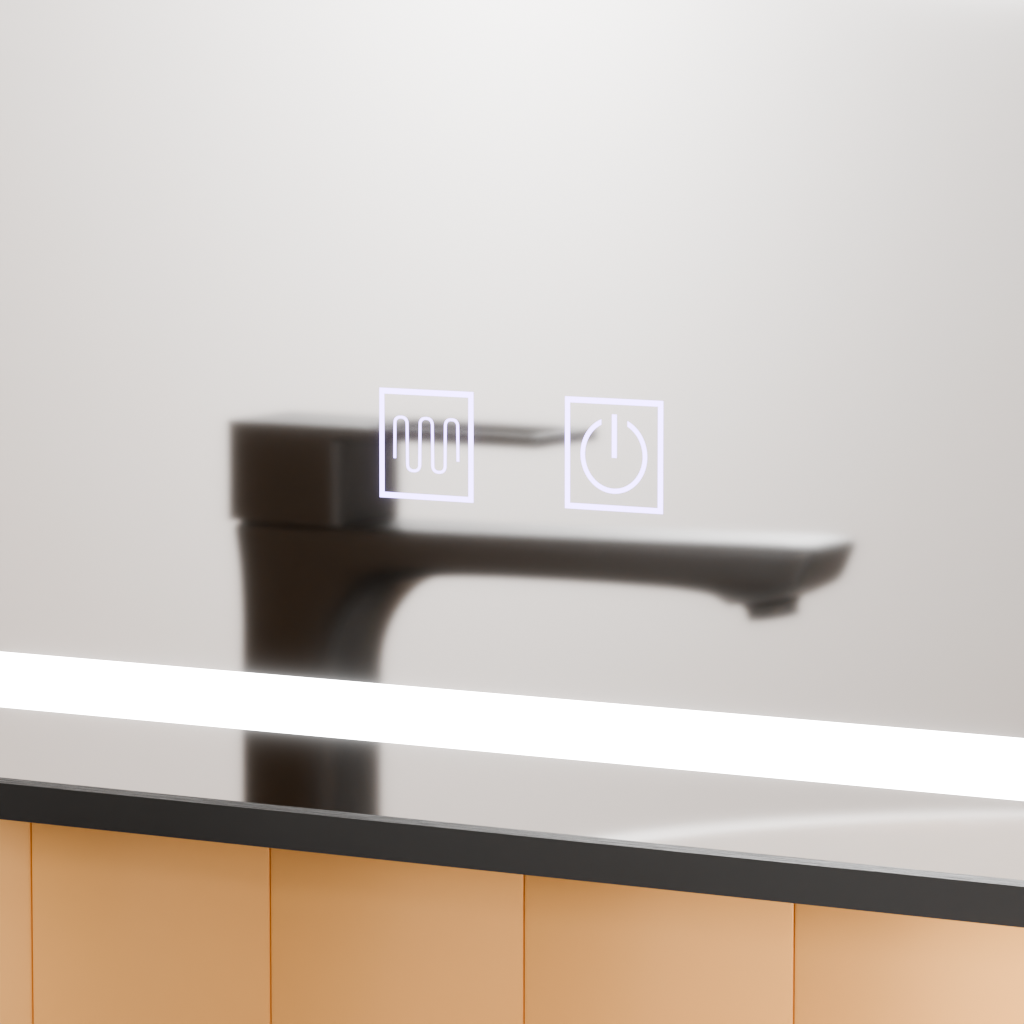 Ορθογώνιος καθρέφτης LED, 50x70 cm, EDGE Touch, Demister System, Καθρέφτες μαύρου πλαισίου Korman E Προεπιλεγμένος τίτλος Alessandro Design