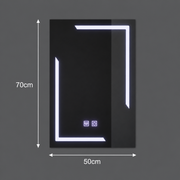 Ορθογώνιος καθρέφτης LED, 50x70cm, ECLISSA Touch, Demister System, Dimmable