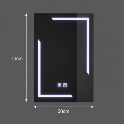 Ορθογώνιος καθρέφτης LED, 50x70cm, ECLISSA Touch, Demister System, Dimmable