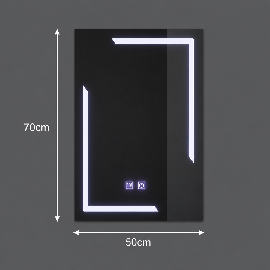 Ορθογώνιος καθρέφτης LED, 50x70cm, ECLISSA Touch, Demister System, Dimmable
