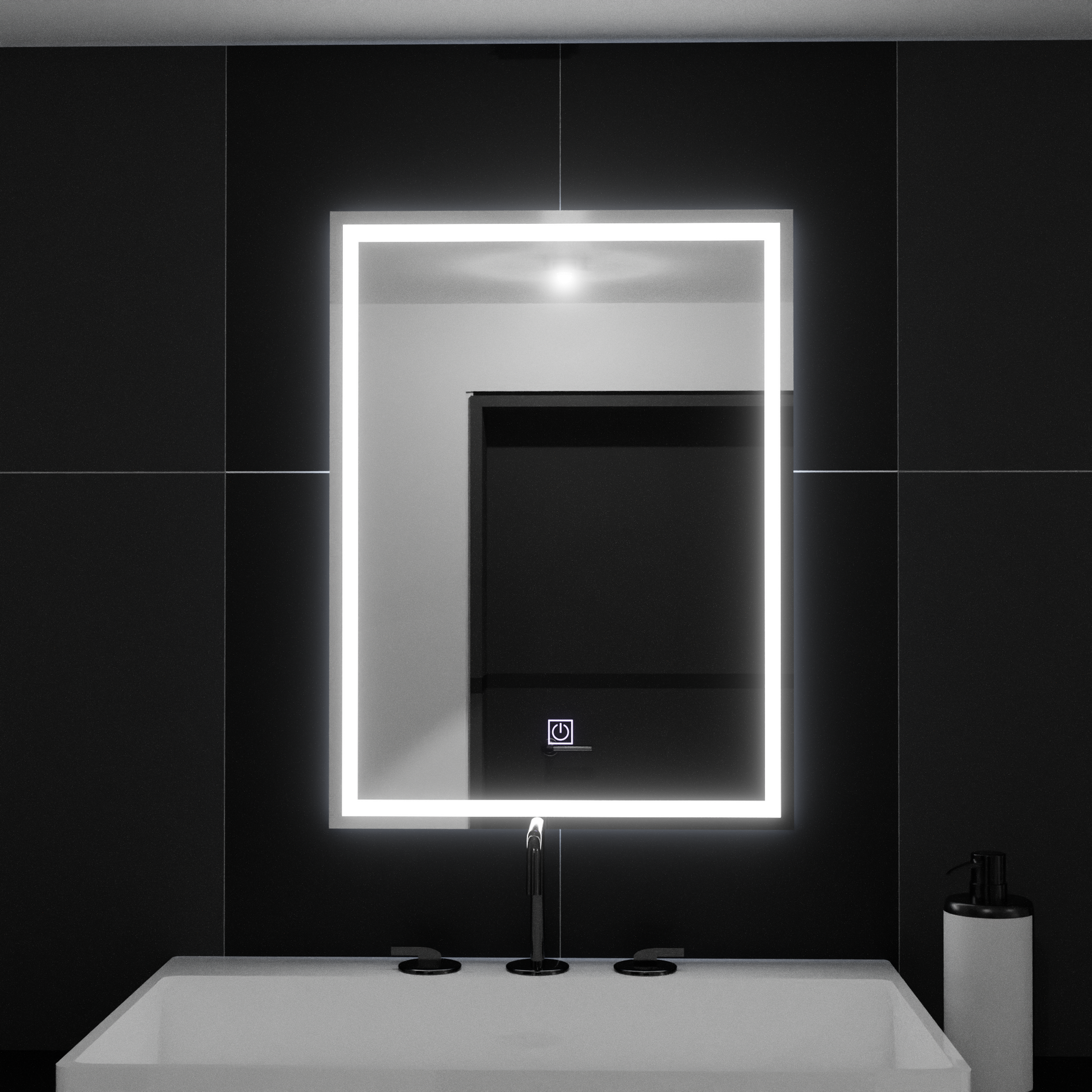 Ορθογώνιος καθρέφτης LED, 50x70cm, ΠΛΑΙΣΙΟ Basic Touch Mirrors Korman C Προεπιλεγμένος τίτλος Alessandro Design