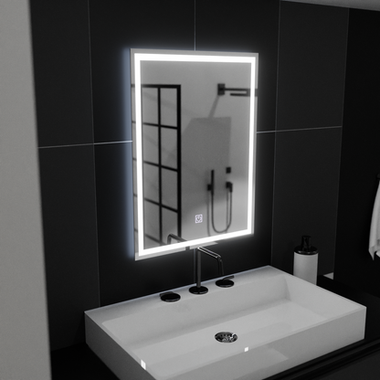 Ορθογώνιος καθρέφτης LED, 50x70cm, ΠΛΑΙΣΙΟ Basic Touch Mirrors Korman C Προεπιλεγμένος τίτλος Alessandro Design